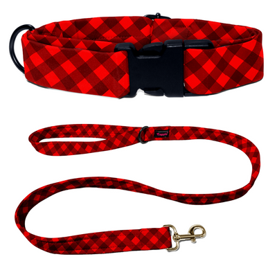 Checked Christmas Charm Collar-Leash
