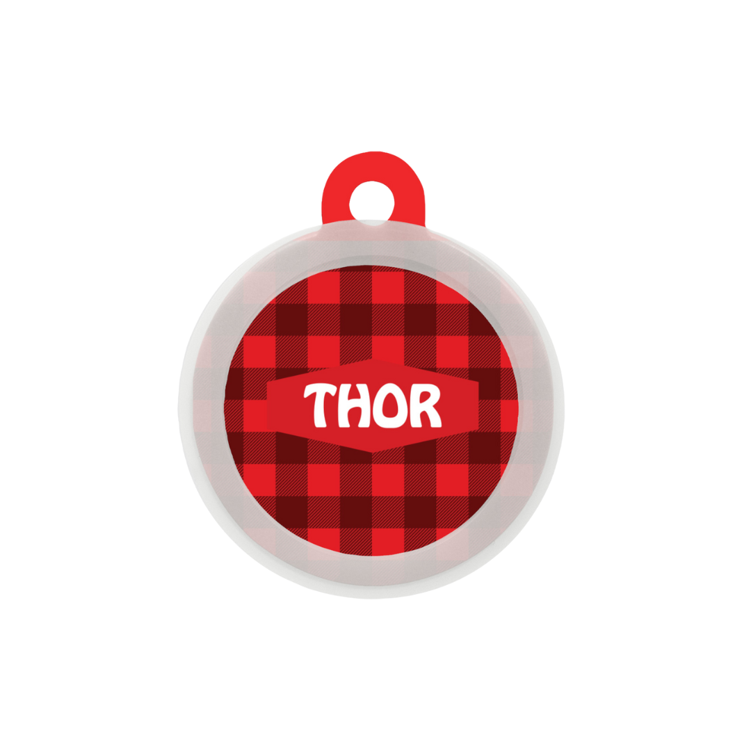 Checked Christmas Charm- Collar & Tag