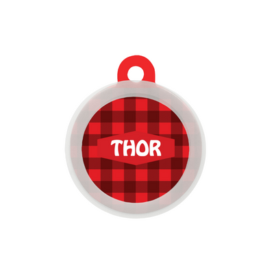 Checked Christmas Charm- Collar & Tag