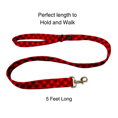 Checked Christmas Charm Collar-Leash