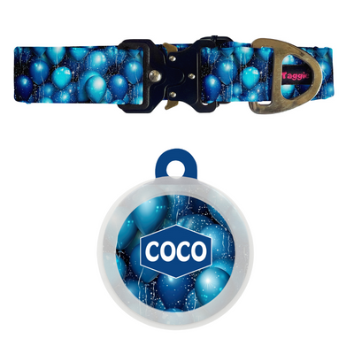 Indigo Balloon Bash - Collar & Tag