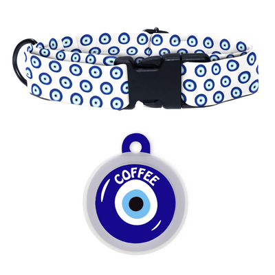 Evil Eye White - Collar & Tag