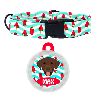 Labrador (Chocolate Brown)  - Collar & Tag