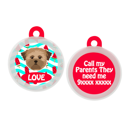 Lhasa Apso [Brown]- Collar & Tag