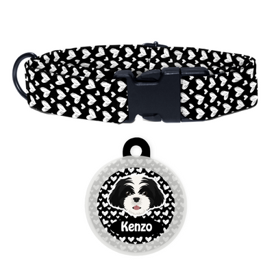 Shih Tzu (Black & White)   - Collar & Tag
