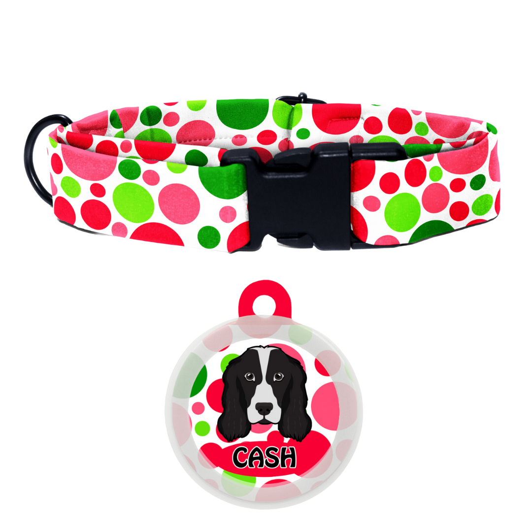 Cocker spaniel (B/W)  - Collar & Tag