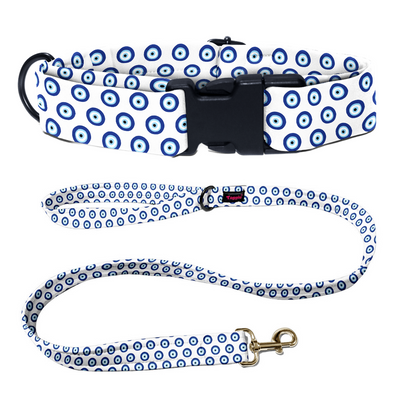 Evil Eye White Collar-Leash