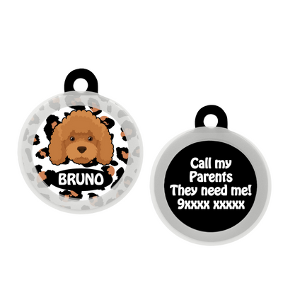 Poodle - Brown - Collar & Tag