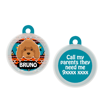 Poodle - Brown - Collar & Tag