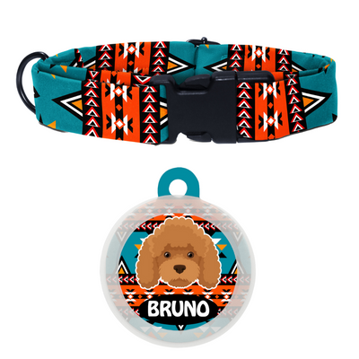 Poodle - Brown - Collar & Tag