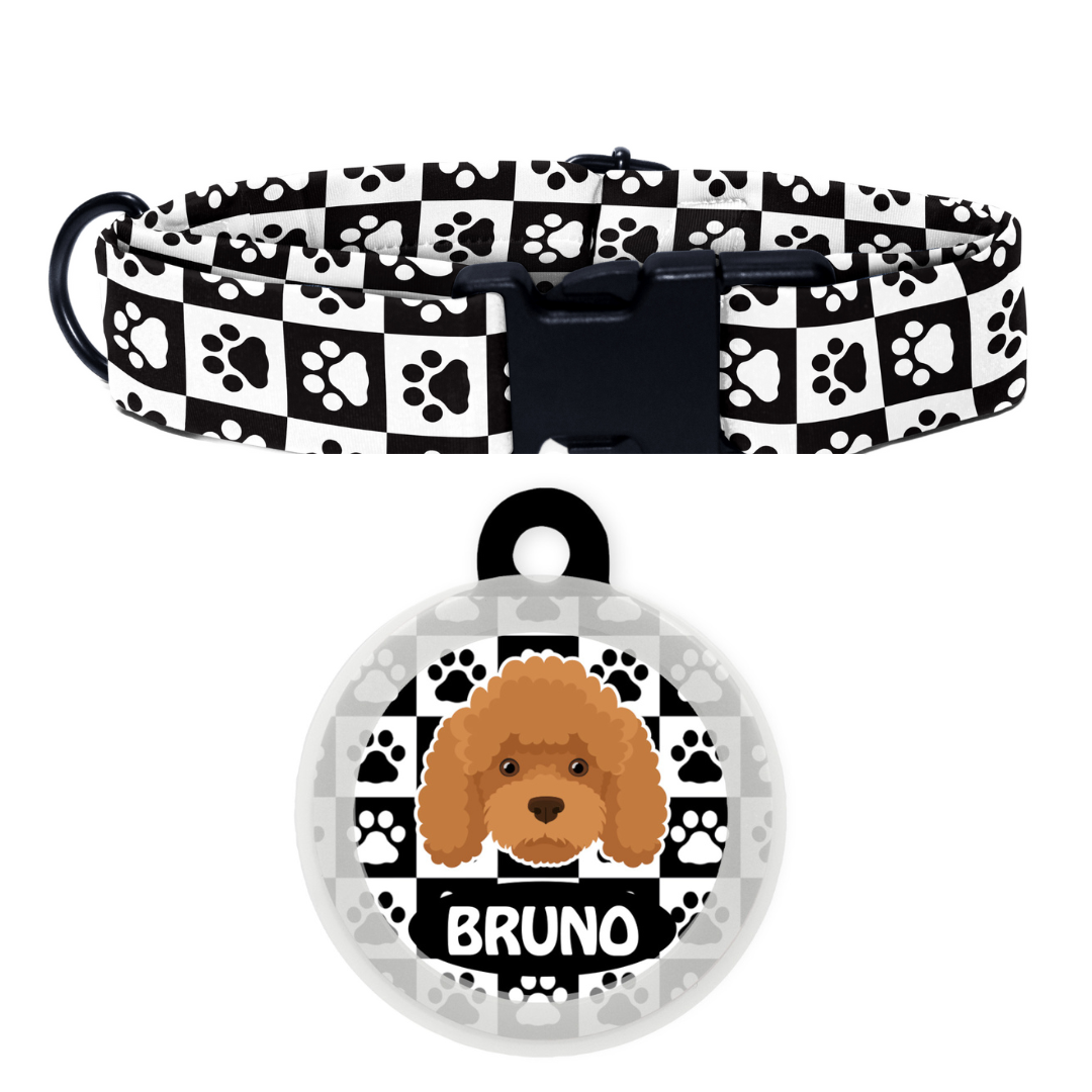 Poodle - Brown - Collar & Tag