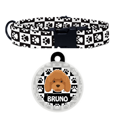 Poodle - Brown - Collar & Tag