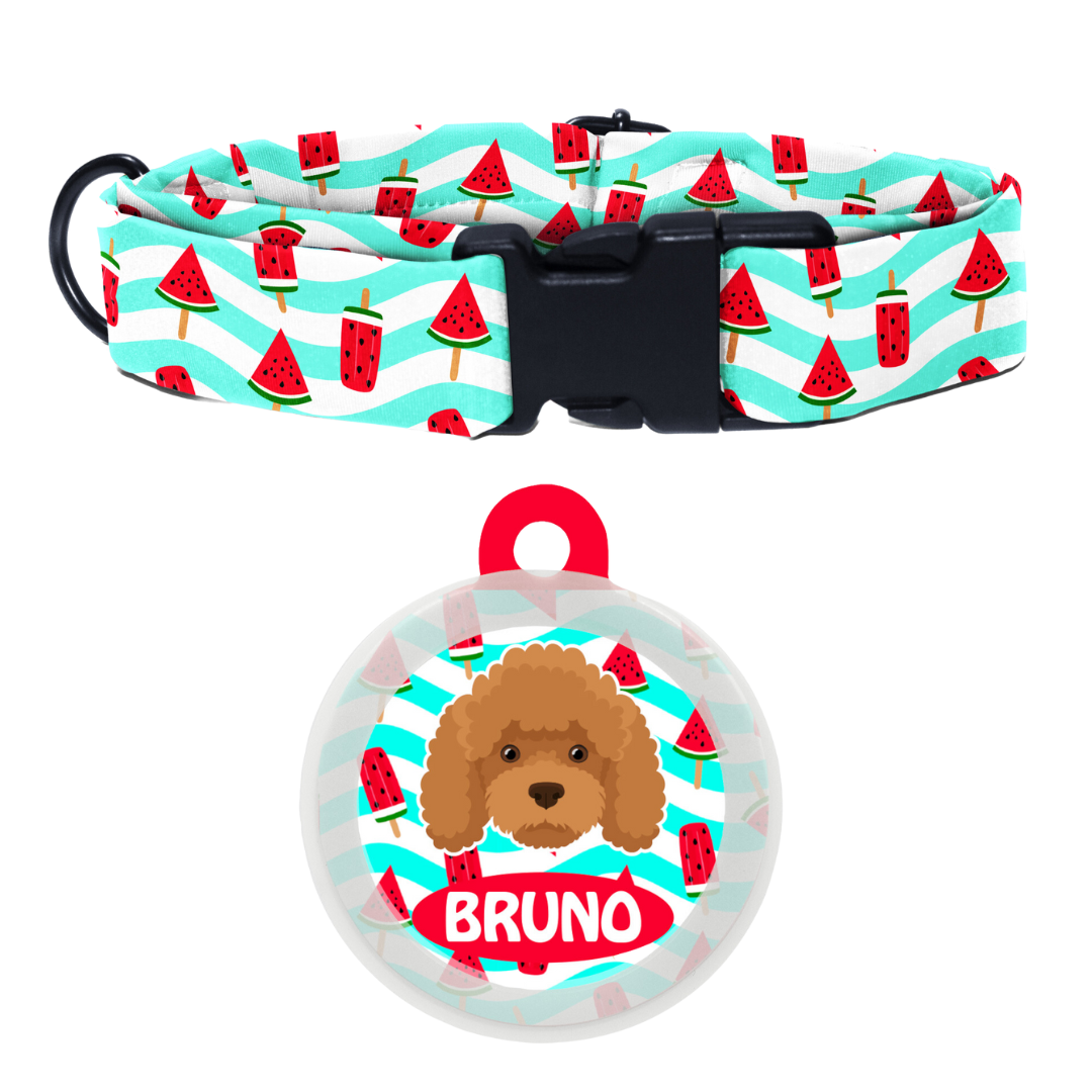Poodle - Brown - Collar & Tag