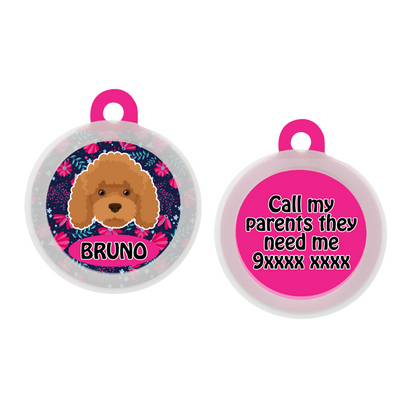 Poodle - Brown - Collar & Tag