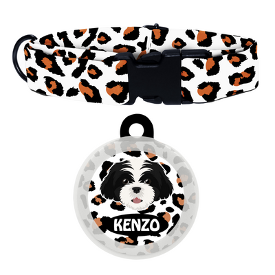 Shih Tzu (Black & White)   - Collar & Tag