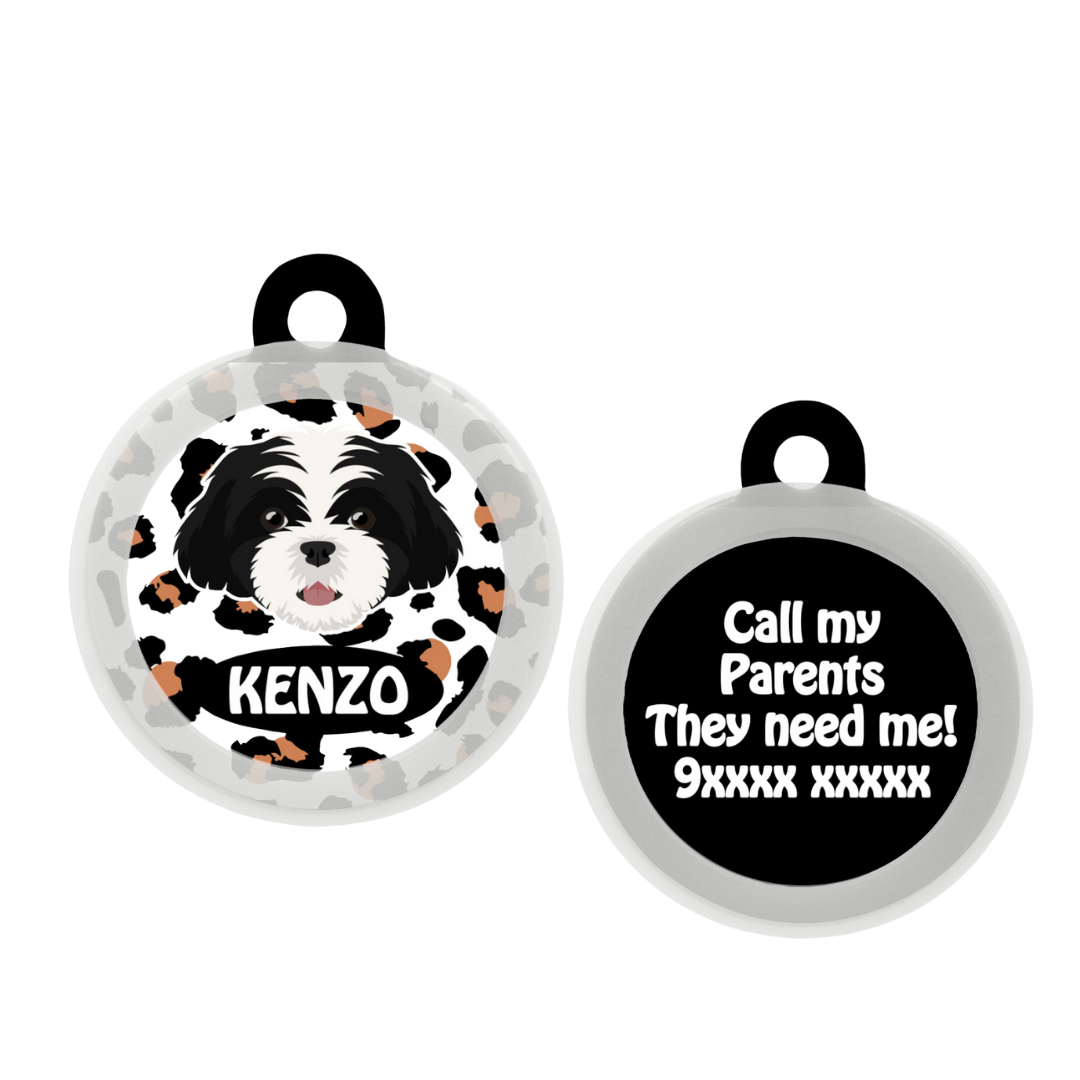 Shih Tzu (Black & White)   - Collar & Tag