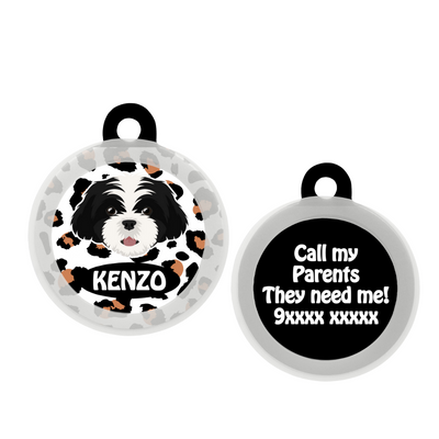 Shih Tzu (Black & White)   - Collar & Tag
