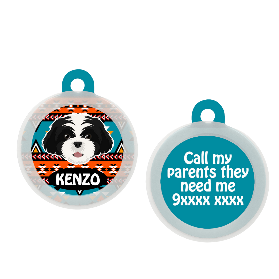 Shih Tzu (Black & White)   - Collar & Tag