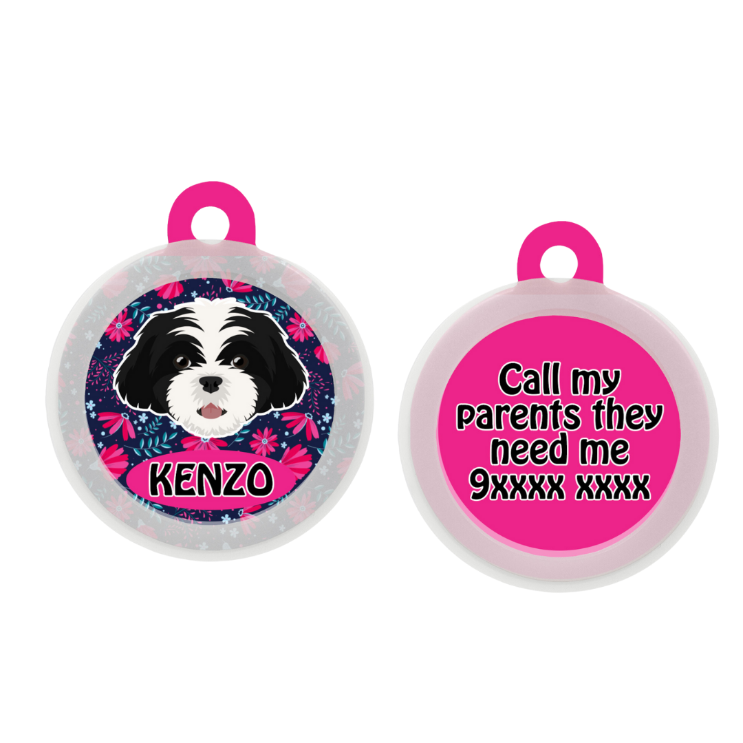 Shih Tzu (Black & White)   - Collar & Tag