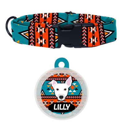 indie white (ears half) - Collar & Tag