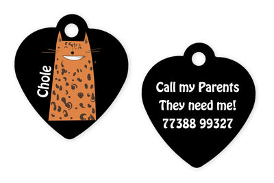 Cat Cartoon Black & Brown (H)